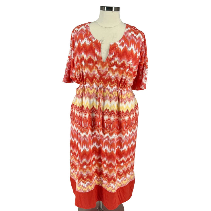 Dreams Co. - Ikat Tie-Waist Midi Dress (Size 26/28)