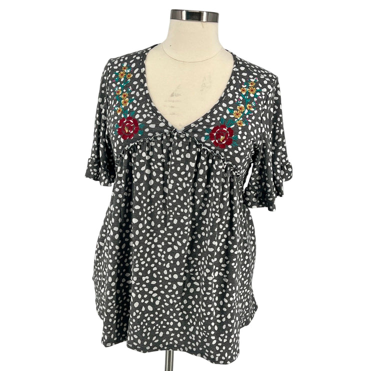 Jade by Jane - Ruffle Sleeve Babydoll Top